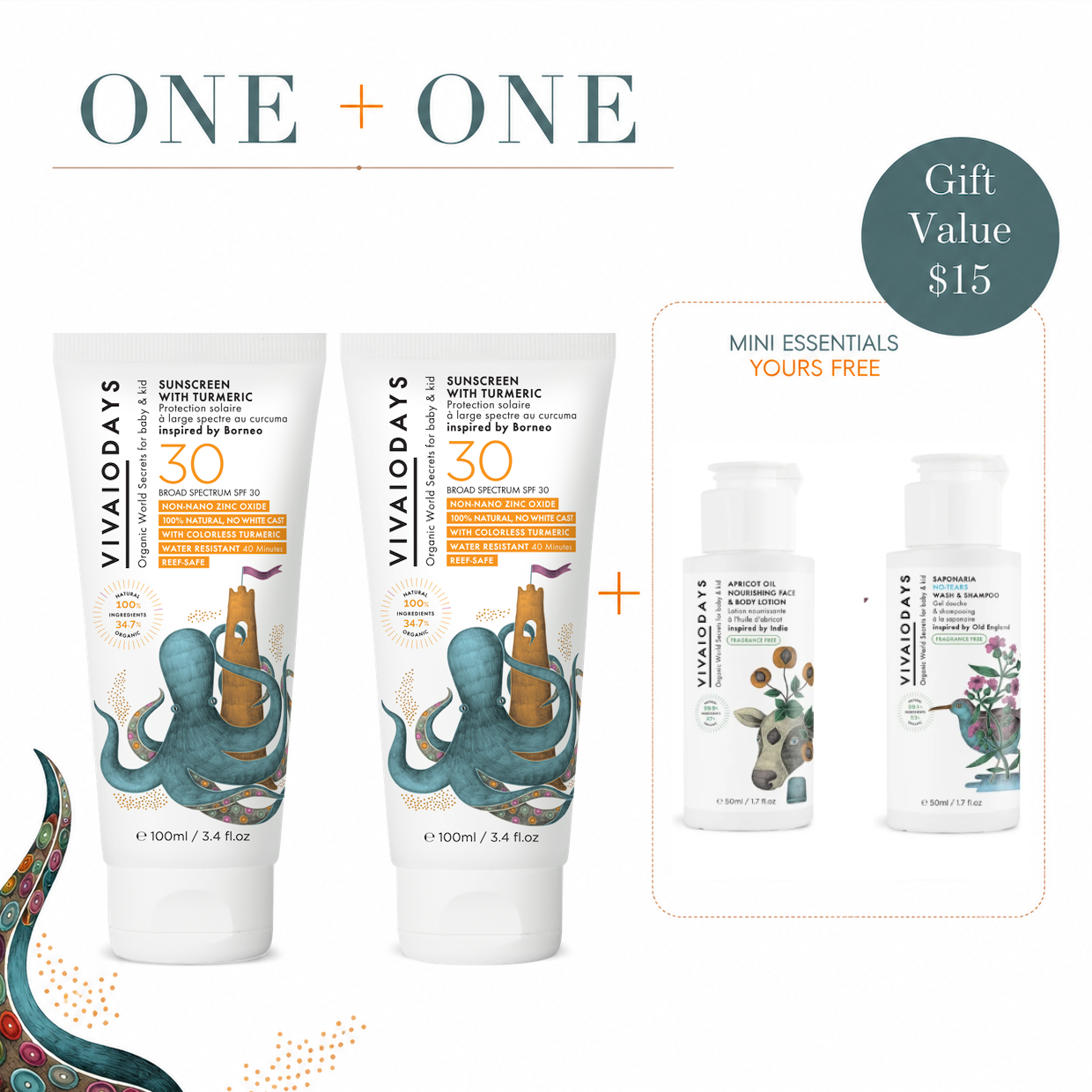 2 Turmeric Sunscreens + 2 FREE Fragrance-Free Deluxe Minis