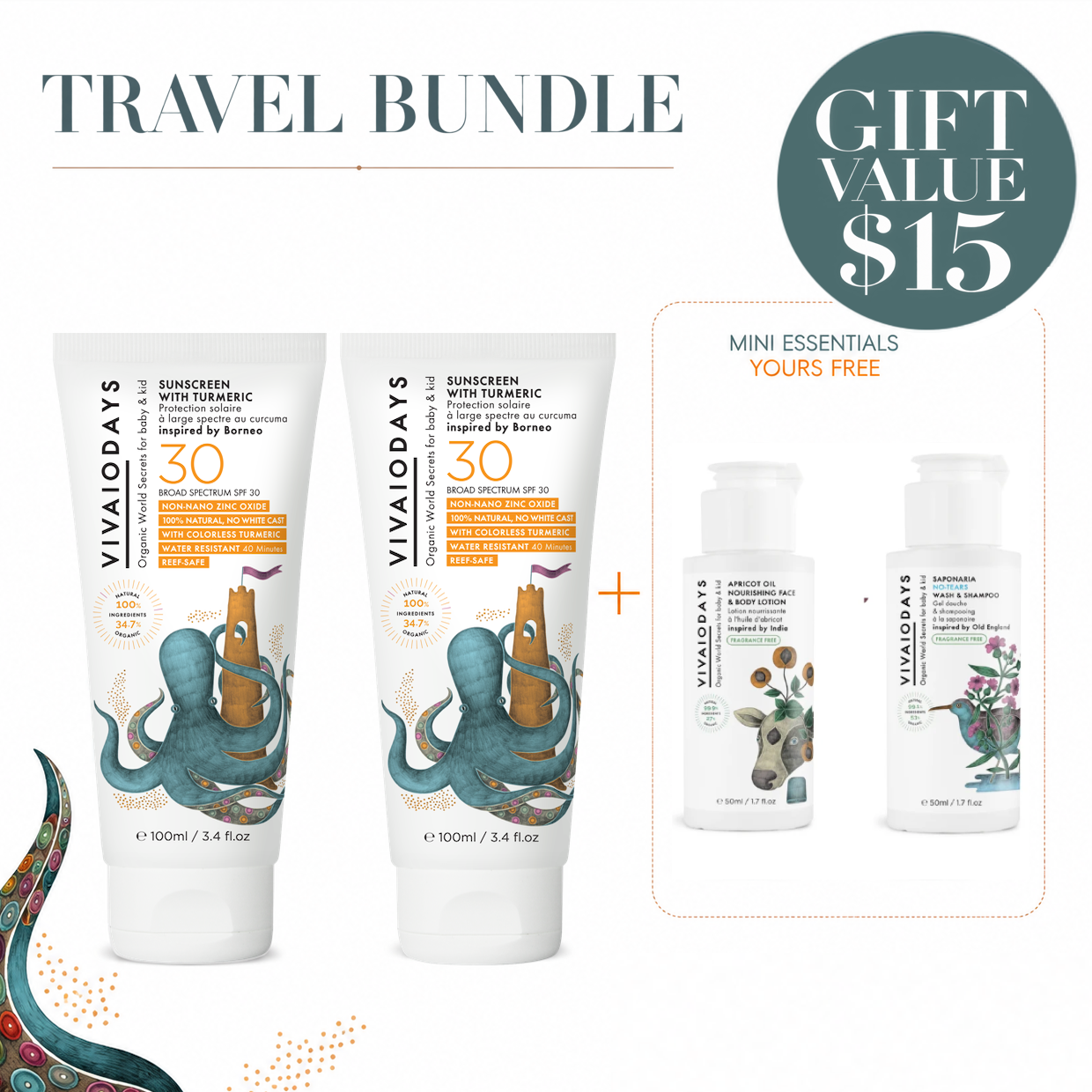 2 Turmeric Sunscreens + 2 FREE Fragrance-Free Deluxe Minis