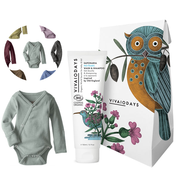 Gift Bag: Saponaria Wash & Organic Long Sleeve Bodysuit