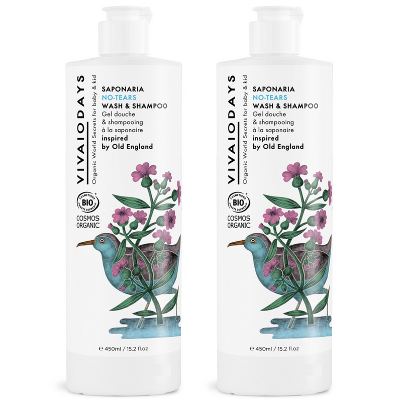 Saponaria No-Tears Wash & Shampoo 2 X 15.2 oz Bundle