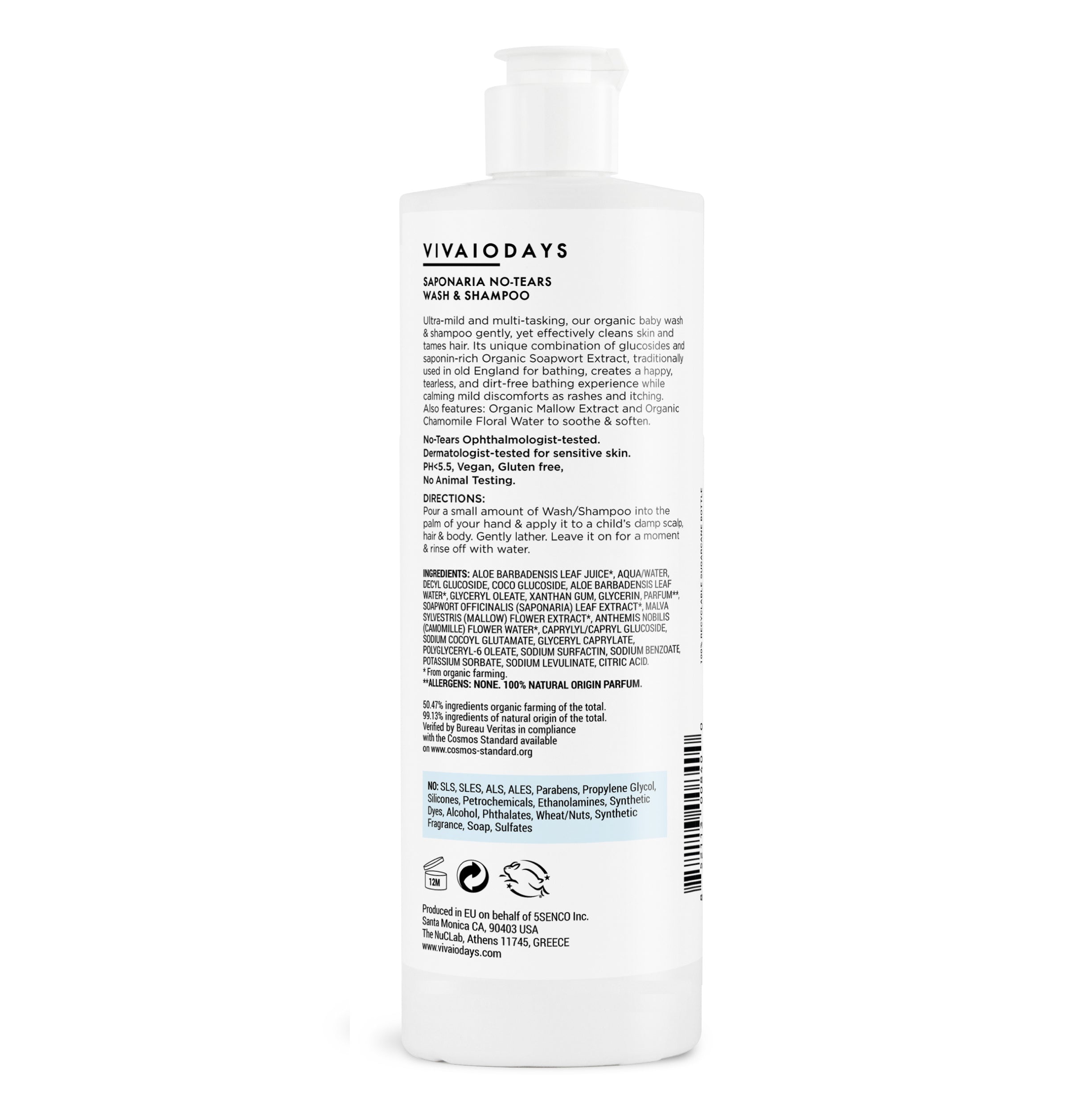 Saponaria No-Tears Wash & Shampoo 15.2 fl.oz. / 450ml